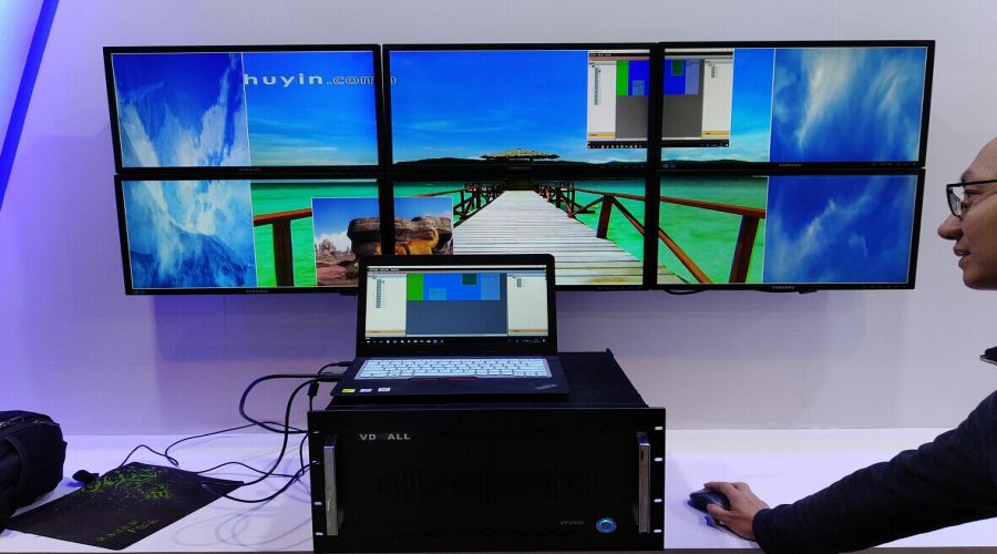 唯奧視訊VF2000高調亮相InfoComm China 2018,32路多畫面拼接顯示引熱潮